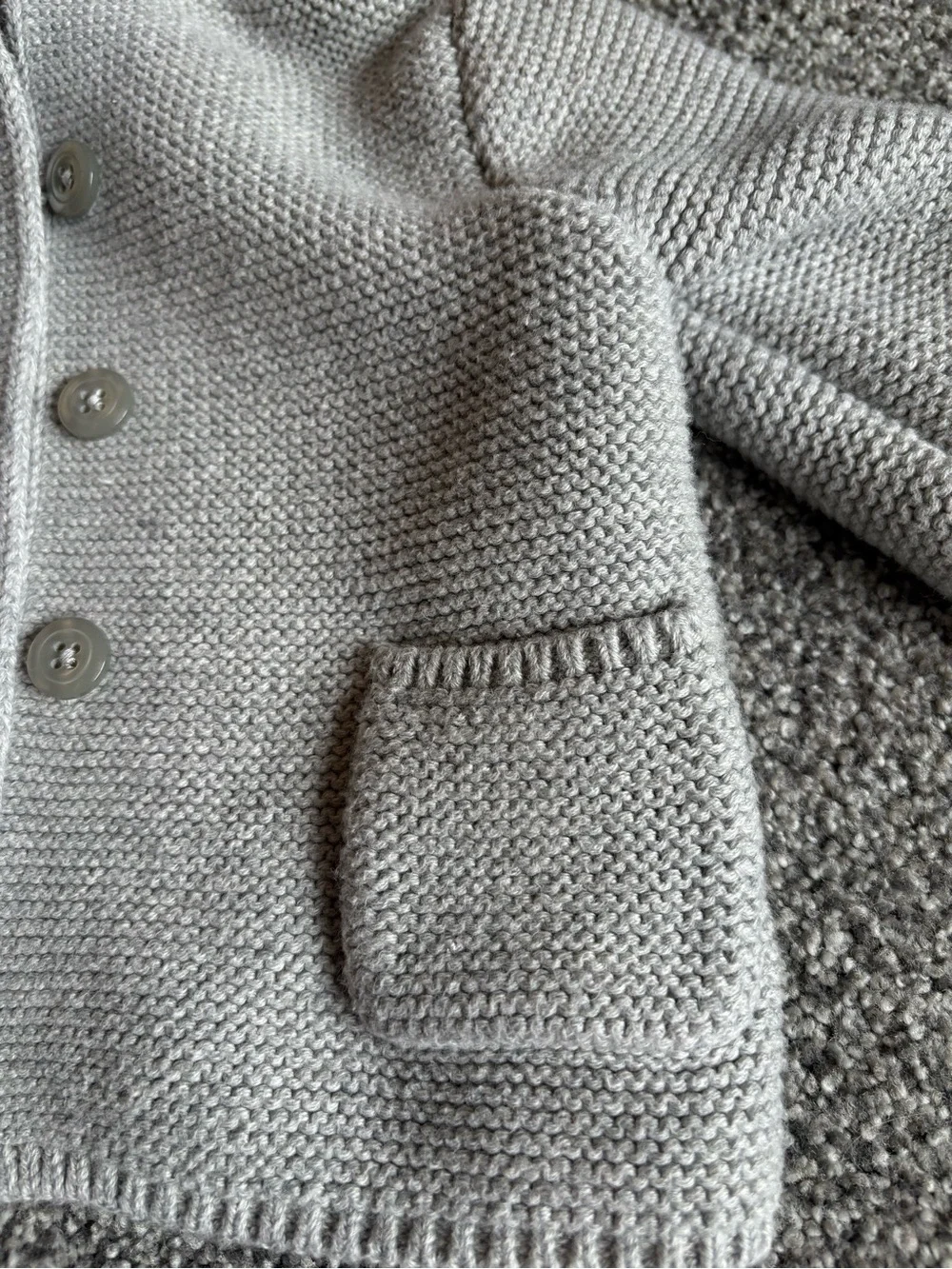 Baby Gap Baby Bear Cardigan - Grey Button Front Knit Cardigan size 6-12 months